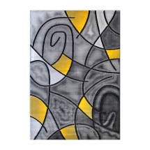 Flash Furniture ACD-RGTRZ860-57-YL-GG Jubilee Collection 5' x 7' Yellow Abstract Area Rug, Olefin with Jute Backing