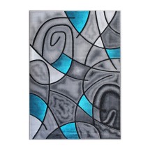 Flash Furniture ACD-RGTRZ860-69-TQ-GG Jubilee Collection 6' x 9' Turquoise Abstract Area Rug, Olefin with Jute Backing