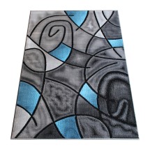 Flash Furniture ACD-RGTRZ860-810-BL-GG Jubilee Collection 8' x 10' Blue Abstract Area Rug, Olefin with Jute Backing