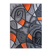 Flash Furniture ACD-RGTRZ860-810-OR-GG Jubilee Collection 8' x 10' Orange Abstract Area Rug, Olefin with Jute Backing