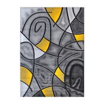 Flash Furniture ACD-RGTRZ860-810-YL-GG Jubilee Collection 8' x 10' Yellow Abstract Area Rug, Olefin with Jute Backing