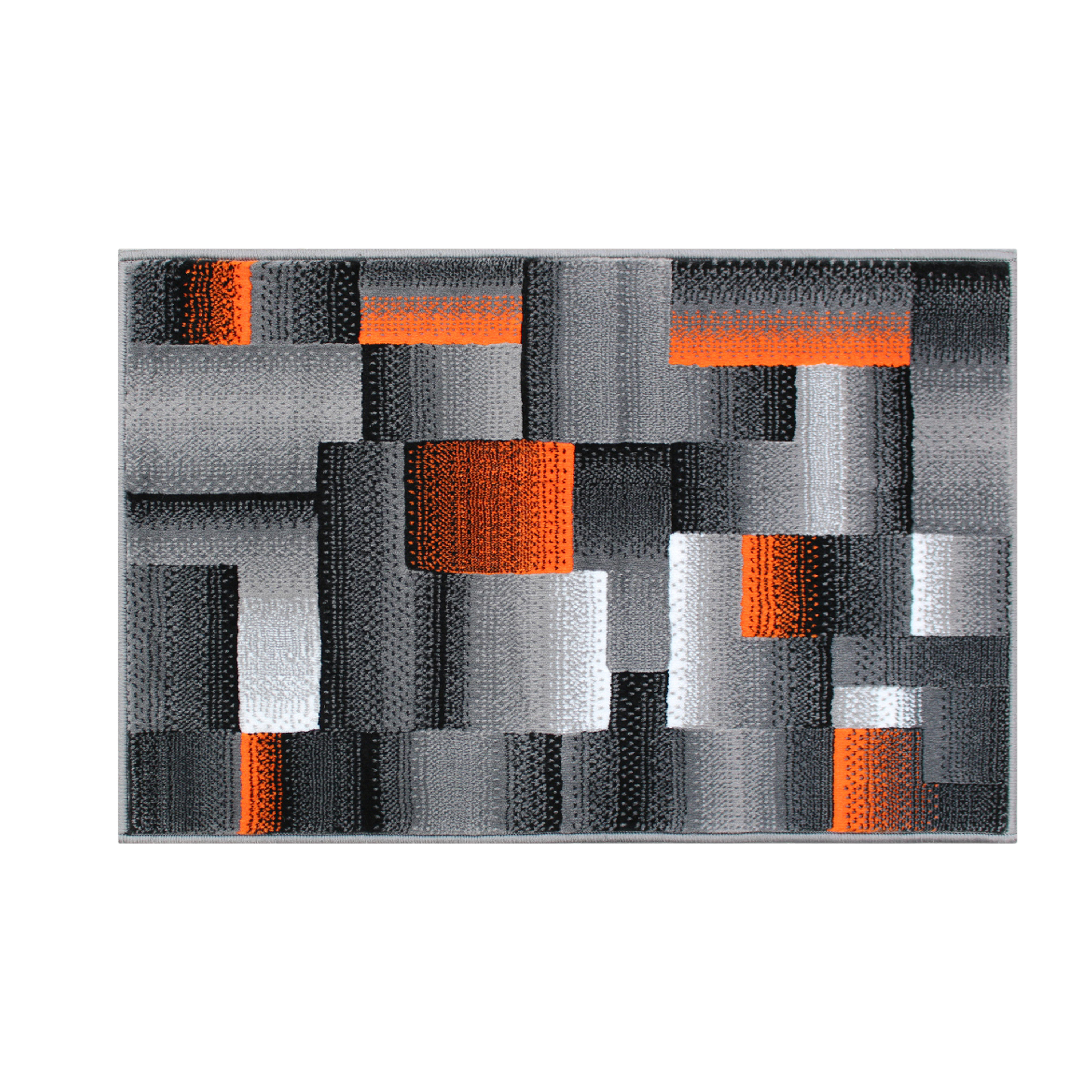 Flash Furniture ACD-RGTRZ861-23-OR-GG Elio Collection 2' x 3' Orange Color Blocked Area Rug, Olefin with Jute Backing