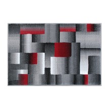 Flash Furniture ACD-RGTRZ861-23-RD-GG Elio Collection 2' x 3' Red Color Blocked Area Rug, Olefin with Jute Backing