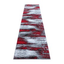 Flash Furniture ACD-RGTRZ863-210-RD-GG Rylan Collection 2' x 10' Red Abstract Area Rug, Olefin with Jute Backing