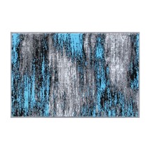 Flash Furniture ACD-RGTRZ863-23-BL-GG Rylan Collection 2' x 3' Blue Abstract Scraped Area Rug, Olefin with Jute Backing