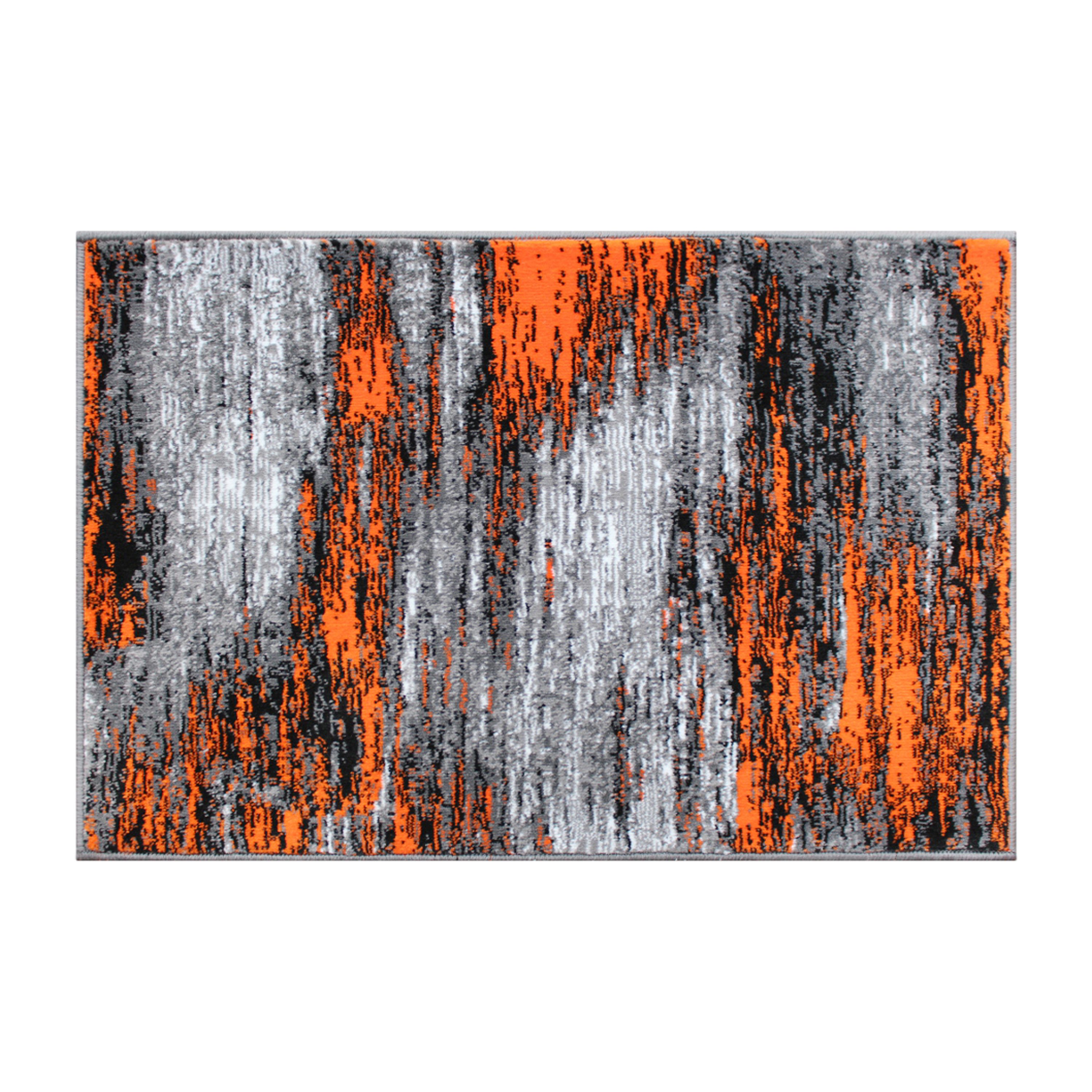 Flash Furniture ACD-RGTRZ863-23-OR-GG Rylan Collection 2' x 3' Orange Abstract Scraped Area Rug, Olefin with Jute Backing