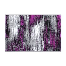 Flash Furniture ACD-RGTRZ863-23-PU-GG Rylan Collection 2' x 3' Purple Abstract Scraped Area Rug, Olefin with Jute Backing