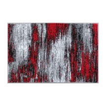 Flash Furniture ACD-RGTRZ863-23-RD-GG Rylan Collection 2' x 3' Red Abstract Scraped Area Rug, Olefin with Jute Backing