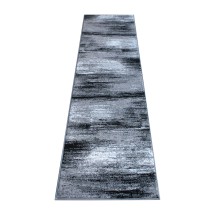 Flash Furniture ACD-RGTRZ863-27-GY-GG Rylan Collection 2' x 7' Gray Abstract Area Rug, Olefin with Jute Backing