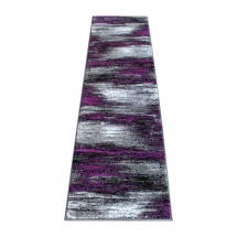 Flash Furniture ACD-RGTRZ863-27-PU-GG Rylan Collection 2' x 7' Purple Abstract Area Rug, Olefin with Jute Backing