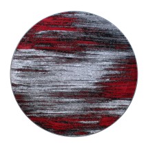 Flash Furniture ACD-RGTRZ863-55-RD-GG Rylan Collection 5' x 5' Round Red Abstract Area Rug, Olefin with Jute Backing