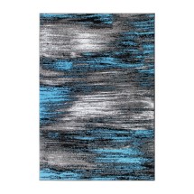 Flash Furniture ACD-RGTRZ863-57-BL-GG Rylan Collection 5' x 7' Blue Scraped Design Area Rug, Olefin with Jute Backing