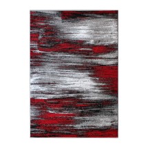 Flash Furniture ACD-RGTRZ863-57-RD-GG Rylan Collection 5' x 7' Red Scraped Design Area Rug, Olefin with Jute Backing