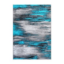 Flash Furniture ACD-RGTRZ863-57-TQ-GG Rylan Collection 5' x 7' Turquoise Scraped Design Area Rug, Olefin with Jute Backing