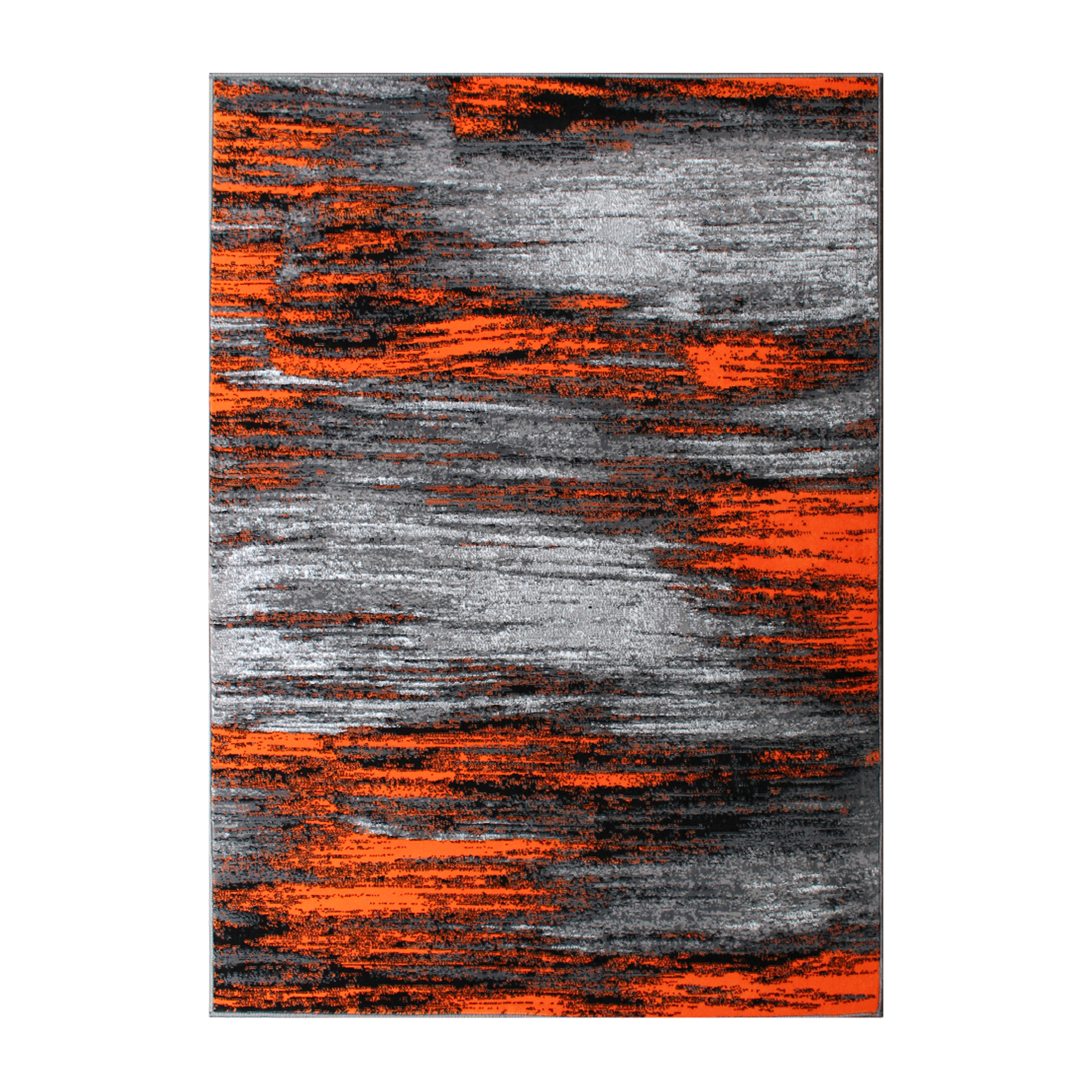 Flash Furniture ACD-RGTRZ863-810-OR-GG Rylan Collection 8' x 10' Orange Scraped Design Area Rug, Olefin with Jute Backing