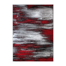 Flash Furniture ACD-RGTRZ863-810-RD-GG Rylan Collection 8' x 10' Red Scraped Design Area Rug, Olefin with Jute Backing
