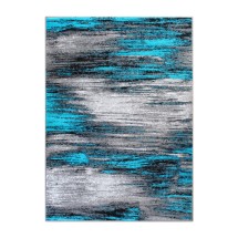 Flash Furniture ACD-RGTRZ863-810-TQ-GG Rylan Collection 8' x 10' Turquoise Scraped Design Area Rug, Olefin with Jute Backing