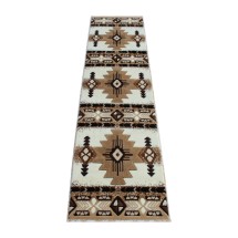 Flash Furniture ACD-RGXR1M-27-IV-GG Mohave Collection 2' x 7' Ivory Traditional Southwestern Style Area Rug, Olefin Fibers with Jute Backing
