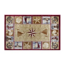 Flash Furniture ACD-RGZ8758-23-BG-GG Inis Collection 2' x 3' Beige Nautical Area Rug with Jute Backing