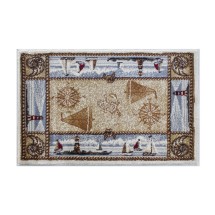 Flash Furniture ACD-RGZ8763-23-BG-GG Sovalye Collection Beige Nautical Themed 2' x 3' Area Rug with Jute Backing