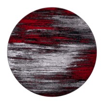 Flash Furniture ACD-TZ-863-7R-RD-GG Rylan Collection 7' x 7' Round Red Abstract Area Rug, Olefin with Jute Backing