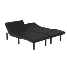 Flash Furniture AL-DM0201-SPK-GG Selene Adjustable Black Upholstered Split King Size Bed Base with Wireless Remote