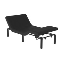 Flash Furniture AL-DM0201-TXL-GG Selene Adjustable Black Upholstered Twin XL Bed Base with Wireless Remote