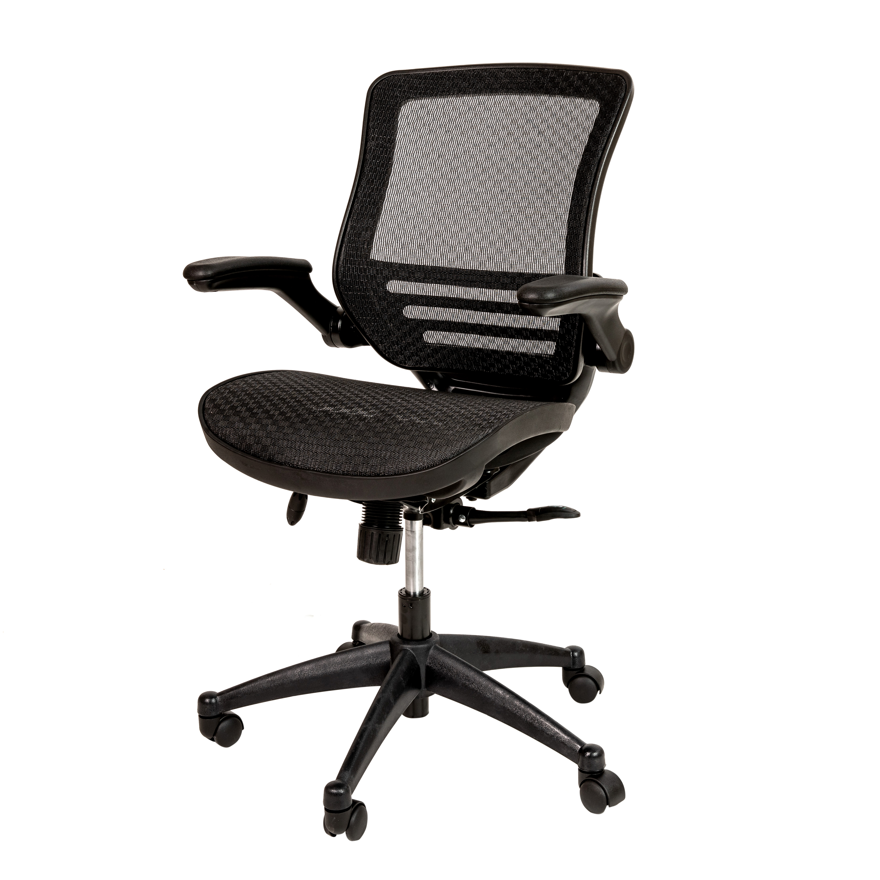 Flash Furniture BL-8801X-BK-GG Mid-Back Transparent Black Mesh Executive Swivel Office Chair with Black Frame and Flip-Up Arms