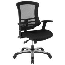 Flash Furniture BL-LB-8817-GG High Back Black Mesh Multifunction Executive Swivel Ergonomic Office Chair with Molded Foam Seat and Adjustable Arms