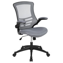 Flash Furniture BL-X-5M-DKGY-GG Mid-Back Dark Gray Mesh Swivel Ergonomic Task Office Chair with Flip-Up Arms