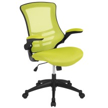 Flash Furniture BL-X-5M-GRN-GG Mid-Back Green Mesh Swivel Ergonomic Task Office Chair with Flip-Up Arms
