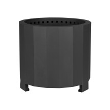 Flash Furniture BLN-HY-B-2201FP-02PC-19-5-BK-GG Black 19.5&quot; Smokeless Outdoor Natural Wood Burning Portable Fire Pit with Waterproof Cover