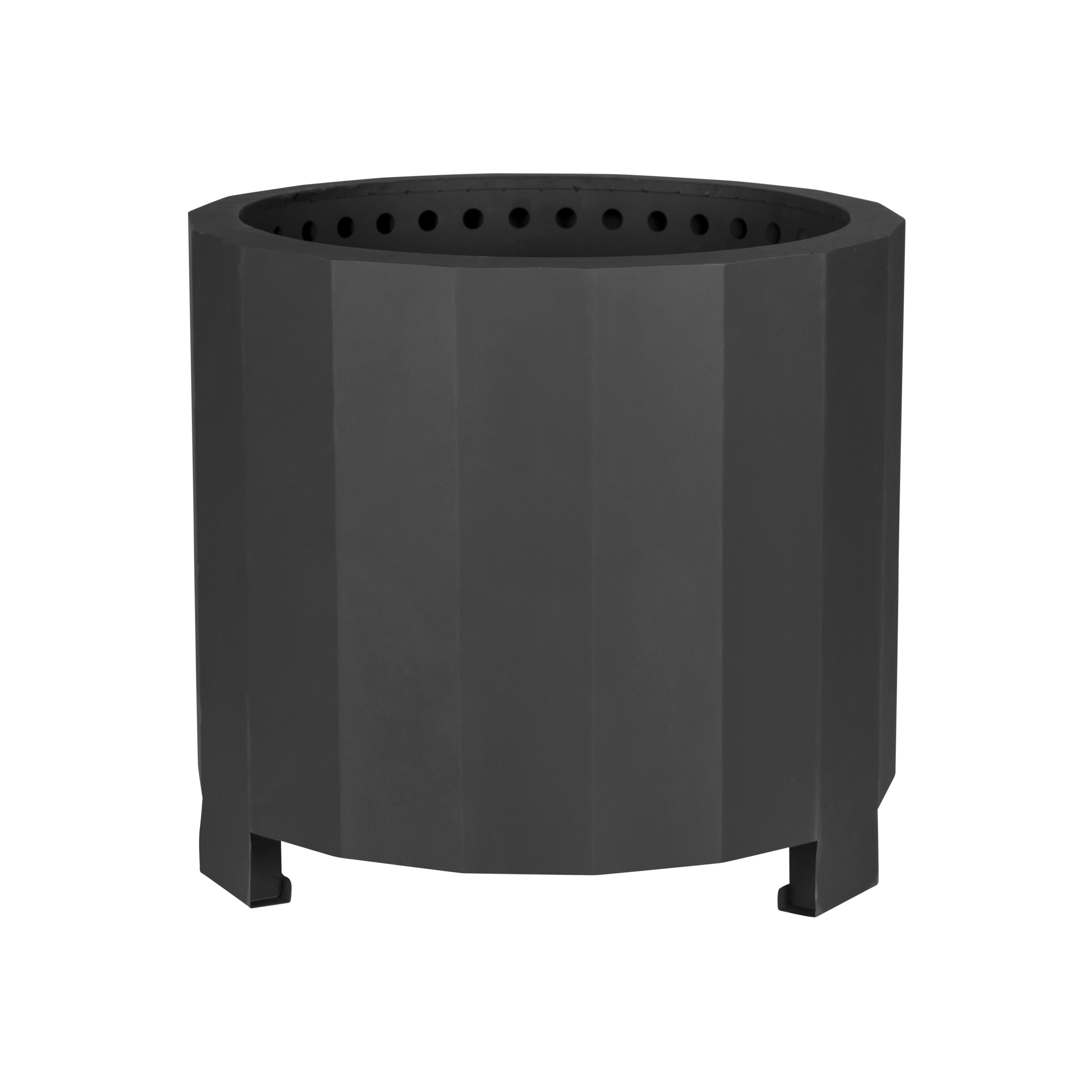 Flash Furniture BLN-HY-B-2201FP-02PC-19-5-BK-GG Black 19.5" Smokeless Outdoor Natural Wood Burning Portable Fire Pit with Waterproof Cover