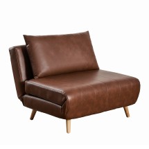 Flash Furniture BO-BS-BS031-BRN-GG Brown LeatherSoft Convertible Tri-Fold Multifunctional Adjustable Sleeper Chair with Pillow
