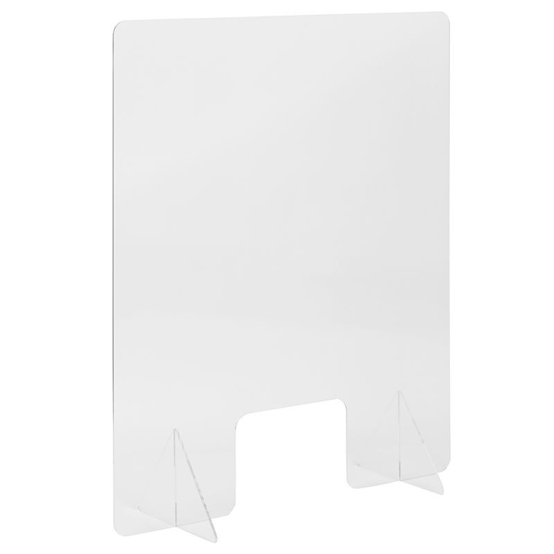 Flash Furniture BR-ASLF-3240-GG Clear Acrylic Freestanding Register Shield / Sneeze Guard 32"W x 40"H