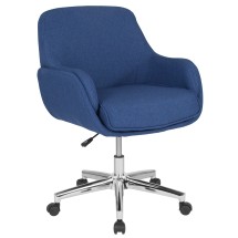 Flash Furniture BT-1172-BLU-F-GG Blue Fabric Upholstered Mid-Back Chair