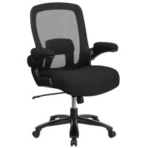 Flash Furniture BT-20180-GG Big & Tall Black Mesh Executive Swivel Office Chair with Lumbar and Back Support and Wheels
