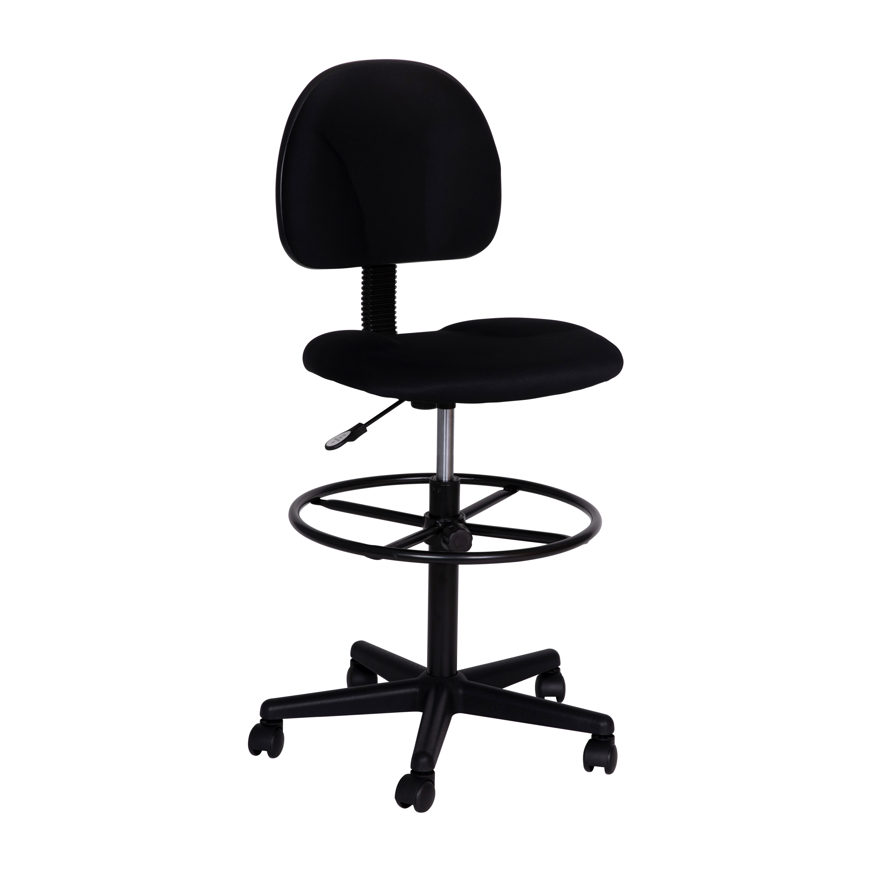 Flash Furniture BT-659-BLACK-GG Black Fabric Drafting Chair