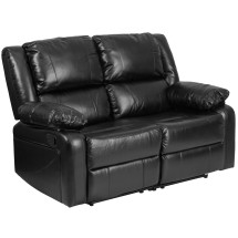 Flash Furniture BT-70597-LS-GG Harmony Series Black LeatherSoft Loveseat with Two Built-In Recliners