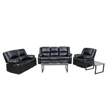 Flash Furniture BT-70597-RLS-SET-GG Harmony Series Black LeatherSoft Reclining Sofa Set