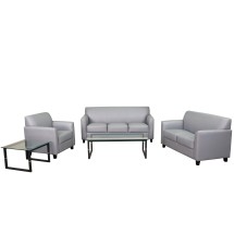 Flash Furniture BT-827-SET-GY-GG Hercules Diplomat Series Gray LeatherSoft Reception Set