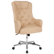 Flash Furniture BT-90557H-BGE-F-GG Chambord Home and Office Beige Upholstered High Back Chair