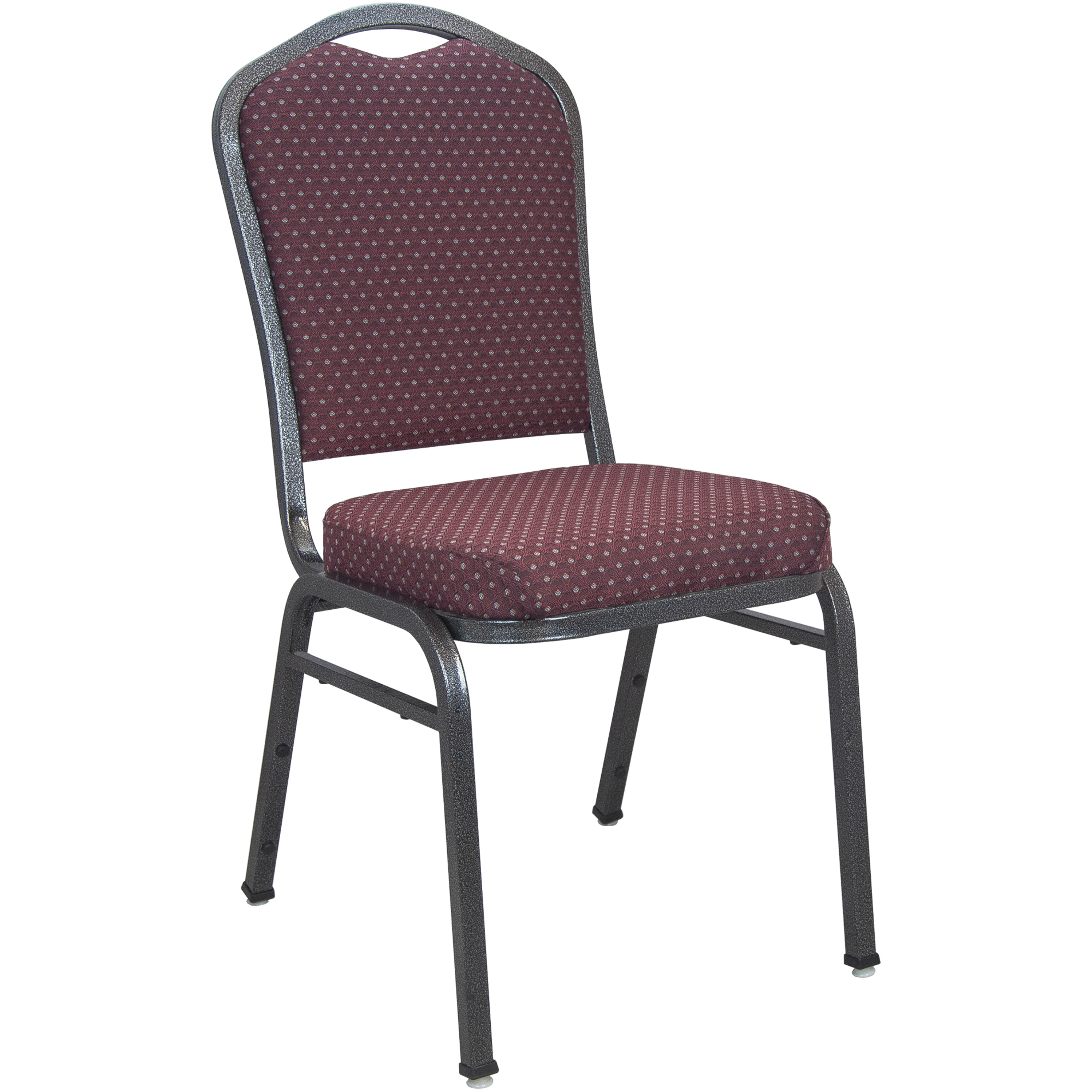 Flash Furniture CBMW-202 Advantage Premium Burgundy-Patterned Crown Back Banquet Chair - Silver Vein