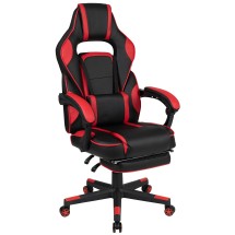 Flash Furniture CH-00288-RED-GG X40 Gaming / Racing Computer Chair with Fully Reclining Back/Arms, Slide-Out Footrest, Massaging Lumbar - Red