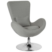 Flash Furniture CH-162430-LTGY-FAB-GG Egg Series Light Gray Fabric Side Reception Chair