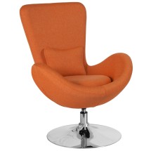 Flash Furniture CH-162430-OR-FAB-GG Egg Series Orange Fabric Side Reception Chair