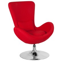 Flash Furniture CH-162430-RED-FAB-GG Egg Series Red Fabric Side Reception Chair