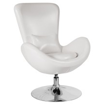 Flash Furniture CH-162430-WH-LEA-GG Egg Series White LeatherSoft Side Reception Chair