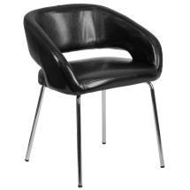 Flash Furniture CH-162731-BK-GG Fusion Series Contemporary Black LeatherSoft Side Reception Chair