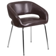 Flash Furniture CH-162731-BN-GG Fusion Series Contemporary Brown LeatherSoft Side Reception Chair